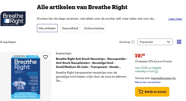 Bol Breathe Right neusstrips