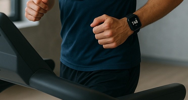 Hardlopen op een loopband.